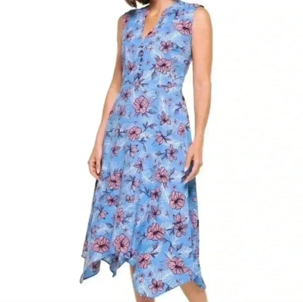Coolibar Monroe Button Front Maxi Dress Tropical Floral Lightweight NWT Size XS